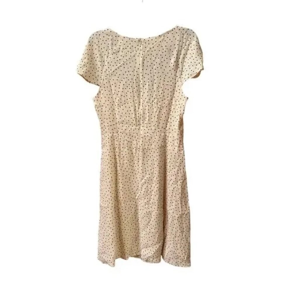 NWOT Reformation Novia Flutter Sleeve Dress, White & Black Polka Dot, Size 2 - Picture 6 of 13